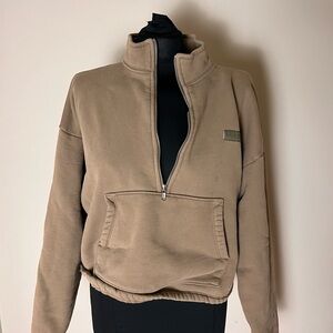 Set Active Tan Half-Zip Pullover Sweatshirt